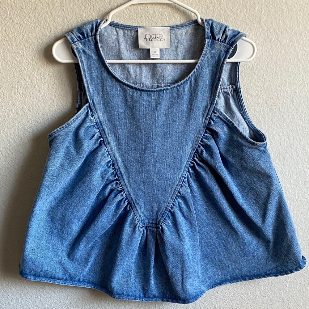 Mare Mare Womens Stylish Blue Denim Tank Top